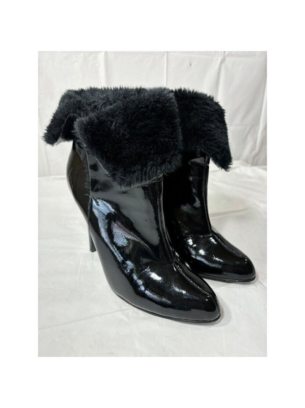 Colin Stuart For Victoria's Secret  Booties High Heels Suede Fur Buckle Size 9 B